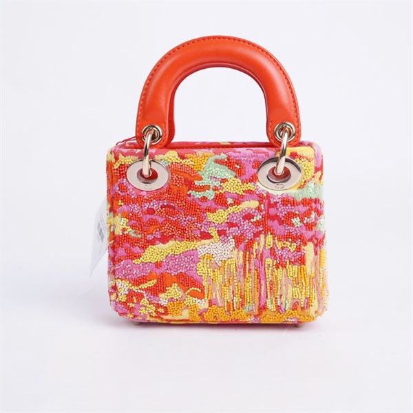 Túi Dior Lady cam đính cườm (01-RU-0232) sz12 (BQ) KG+