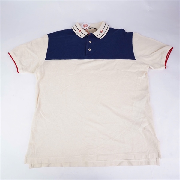 Áo thun GG trắng pha xanh đậm (BQ) KG+