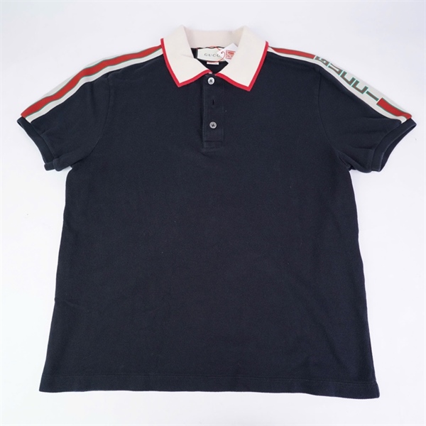 Áo thun GG đen cổ viền đỏ sz lớn (BQ) KG+