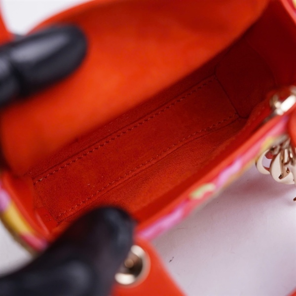 Túi Dior Lady cam đính cườm (01-RU-0232) sz12 (BQ) KG+