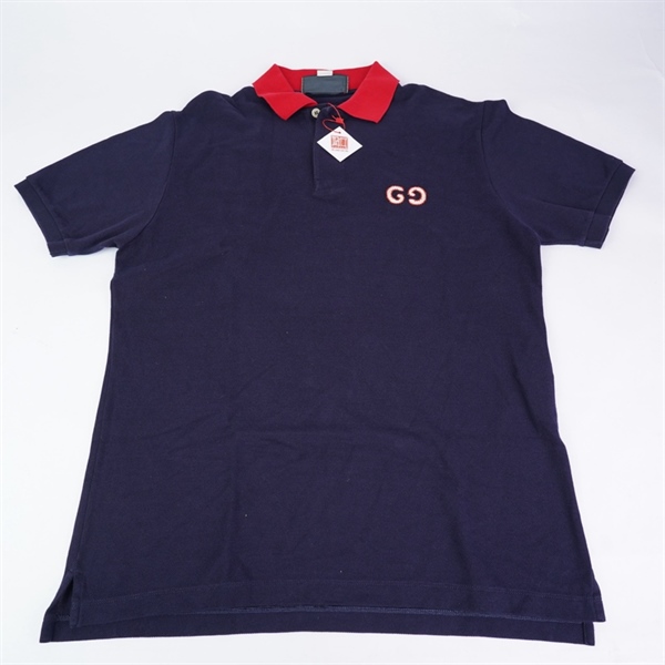 Áo thun GG xanh đen in logo (BQ) KG+