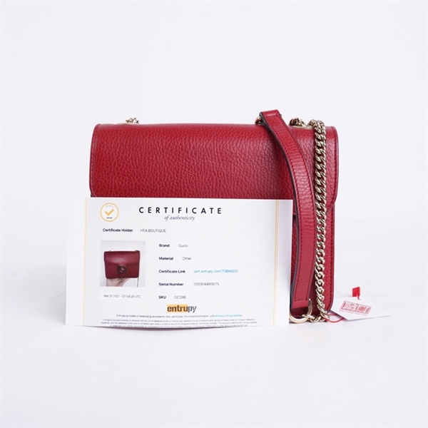Túi GG Interlocking đỏ (510304-493075) sz20 (BQ) KG+