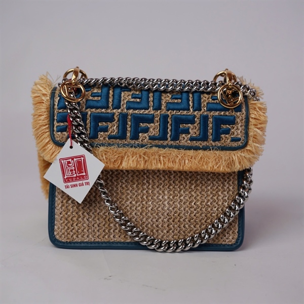 Túi Fendi cói chữ xanh (188-10429) sz19 (BQ) KG+