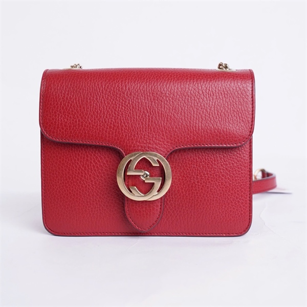 Túi GG Interlocking đỏ (510304-493075) sz20 (BQ) KG+