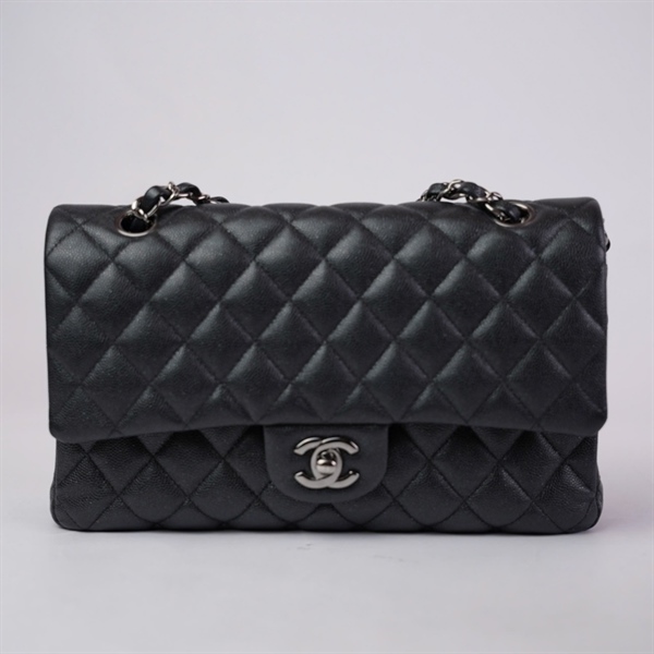 Túi Chanel Classic đen khóa bạc (24978501) sz25 (BQ) KG+