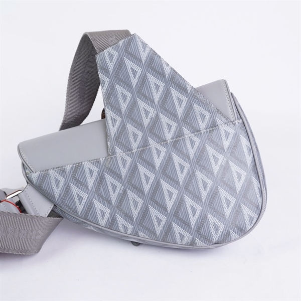 Túi Dior Saddle xám (16-BO-0272) sz17 (miệng túi sz27) (BQ) KG+