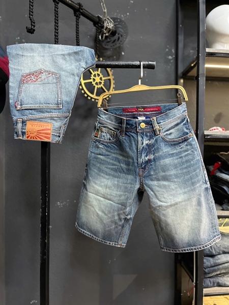 Jean Dài-QC VIP 5KM Selvedge-3020 xanh bạc túi thêu vân mây