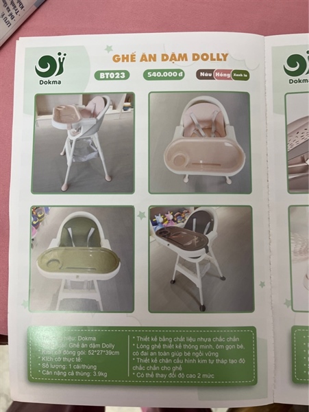 Ghế ăn dặm Dokma cho bé BT023