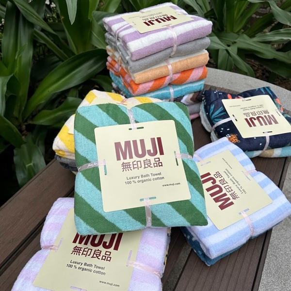 S115 - KH2511 Set 2 Khăn Muji 70x140cm (400gr/cái) - Sọc