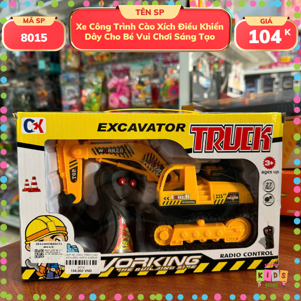 Xe Công Trình Cào Xích Điều Khiển Dây Cho Bé Vui Chơi Sáng Tạo