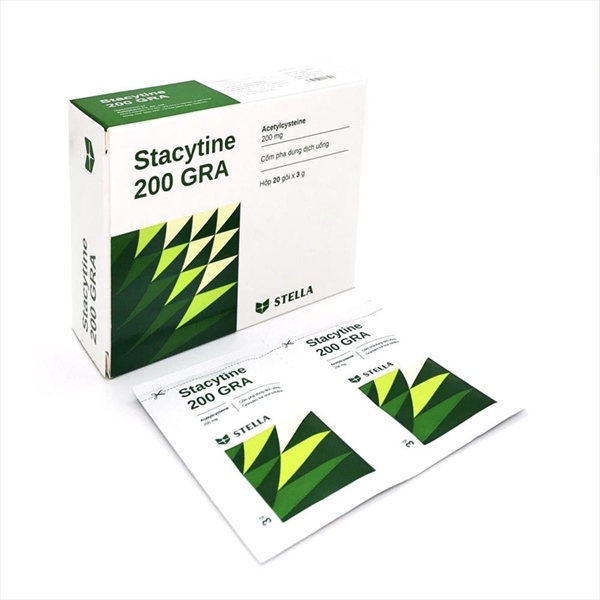 Thuốc Stacytine 200 GRA (Acetylcysteine 200mg) Stella (Thuốc tiêu chảy nhầy) (H*20gói*3g)