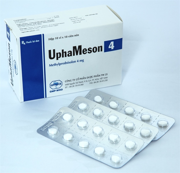 Uphameson 4 (Methylprednisolon 4mg) (Hộp 10 vỉ x 10 viên) - Uphace/TW 25