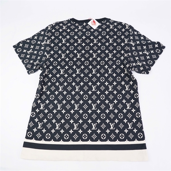 Áo thun LV đen in hoa (BQ) KG+