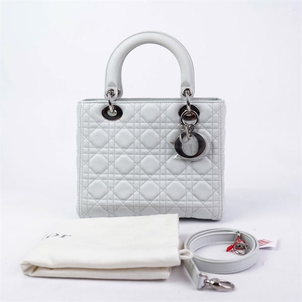 Túi Dior Lady trắng xanh (15-BO-0125) szM (BMC) KG+
