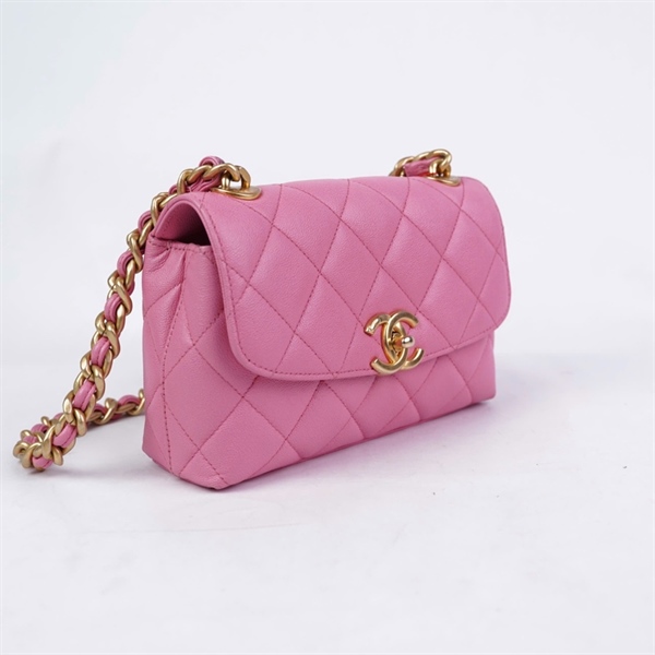 Túi Chanel đeo chéo hồng (P8164XL9) sz20 (A-T) KG+