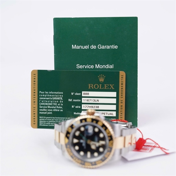 Đồng hồ Rolex bạc mặt đen viền in số (177H9238) sz44 (HC) KG+