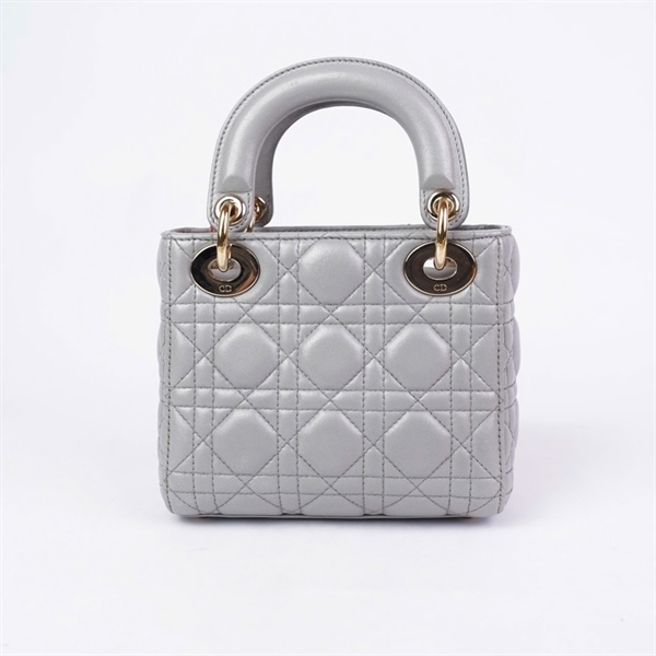 Túi Dior Lady xám (15-BO-0155) szmini (A-T) KG+