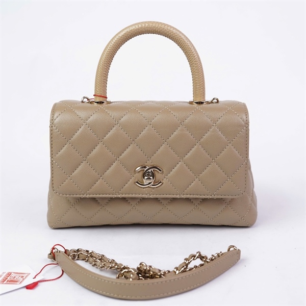 Túi Chanel Coco handle nude (ENXU9612) sz23 KG+