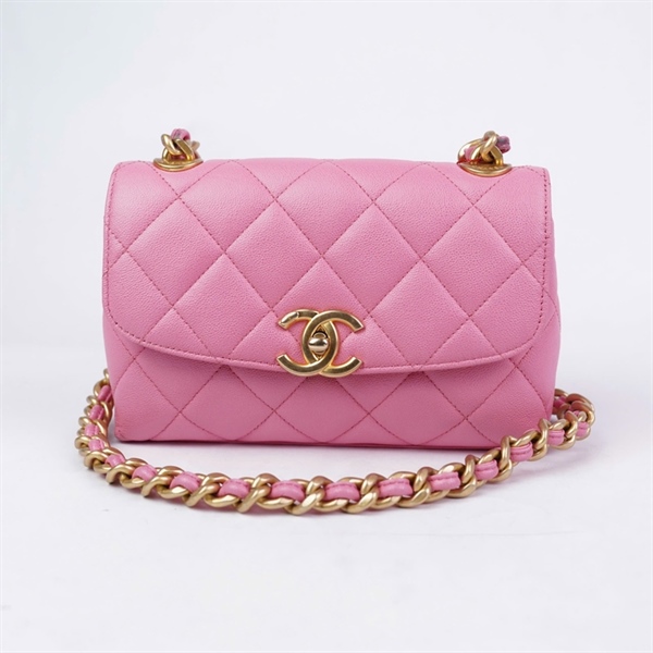 Túi Chanel đeo chéo hồng (P8164XL9) sz20 (A-T) KG+