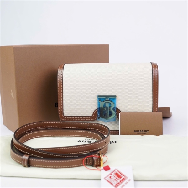 Túi BBR trắng viền nâu sz21 (LN) KG+