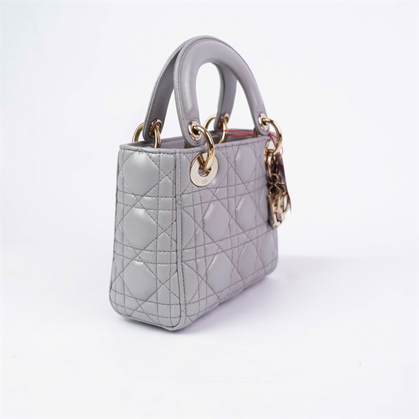 Túi Dior Lady xám (15-BO-0155) szmini (A-T) KG+