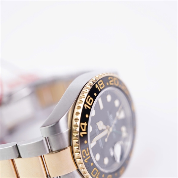 Đồng hồ Rolex bạc mặt đen viền in số (177H9238) sz44 (HC) KG+