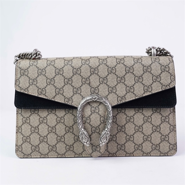 Túi GG Dionysus xám viền đen (400249-001998) sz26 (BMC) KG+