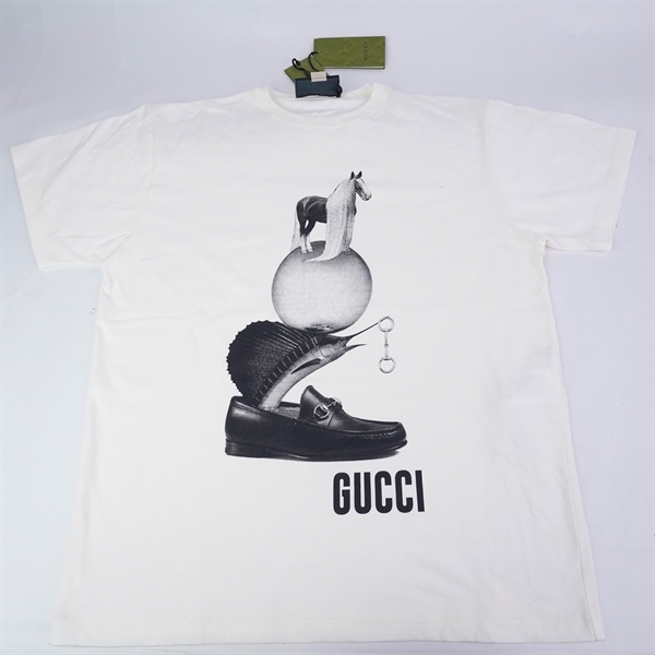 Áo thun GG trắng in hình (LN) KG+