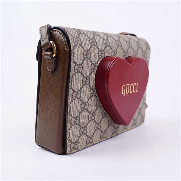 Túi GG đeo chéo xám logo trái tim (637048-001998) sz20 (BMC) KG+