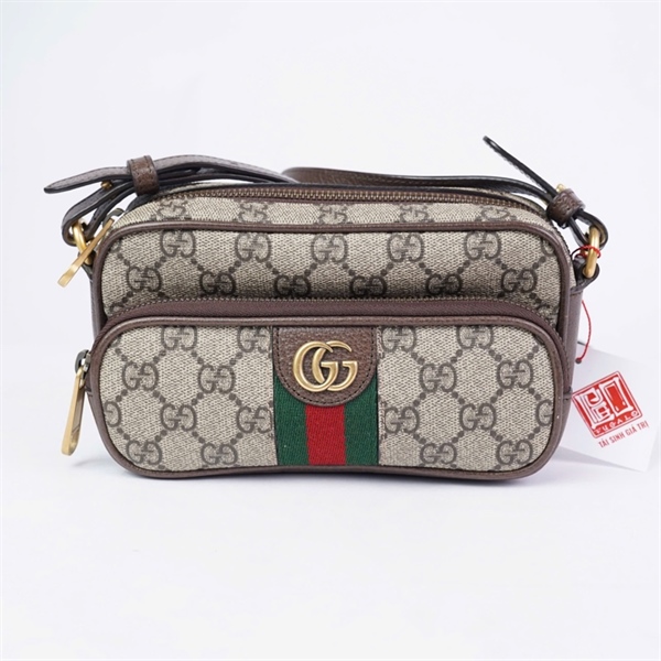 Túi GG đeo chéo xám (722557-2184) sz19 KG+