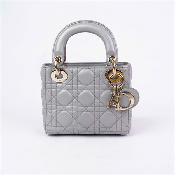 Túi Dior Lady xám (15-BO-0155) szmini (A-T) KG+