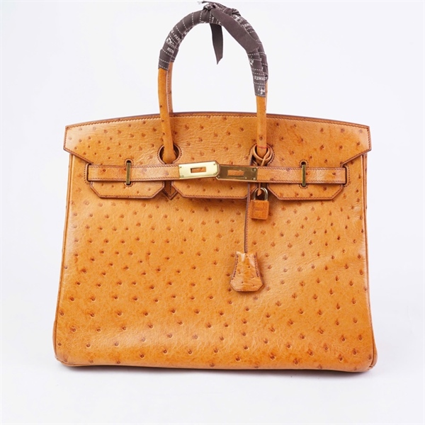 Túi Hermes Birkin cam da đà điểu kèm ổ+2 chìa (có lót form) sz34 (HN) KG+
