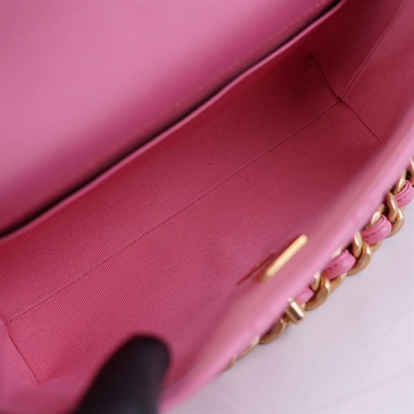 Túi Chanel đeo chéo hồng (P8164XL9) sz20 (A-T) KG+