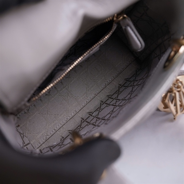 Túi Dior Lady xám (15-BO-0155) szmini (A-T) KG+