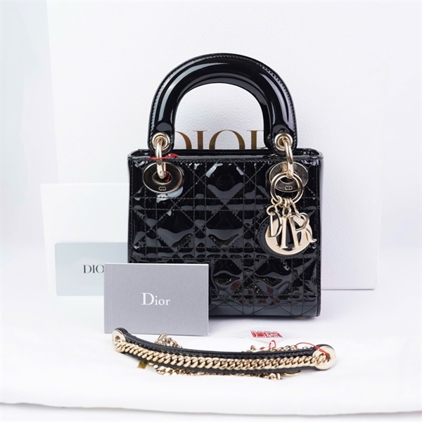 Túi Dior Lady đen bóng (15-MA-0213) szMini KG+
