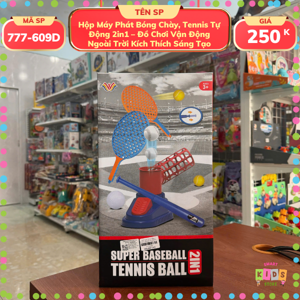 Hộp Máy Phát Bóng Chày, Tennis Tự Động 2in1 – Đồ Chơi Vận Động Ngoài Trời Kích Thích Sáng Tạo