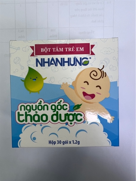 Bột pha nước tắm trẻ em Nhân Hưng Cát Linh Giúp làm sạch da, duy trì độ ẩm và cân bằng pH cho làn da nhạy cảm của trẻ (H*30gói*1g)