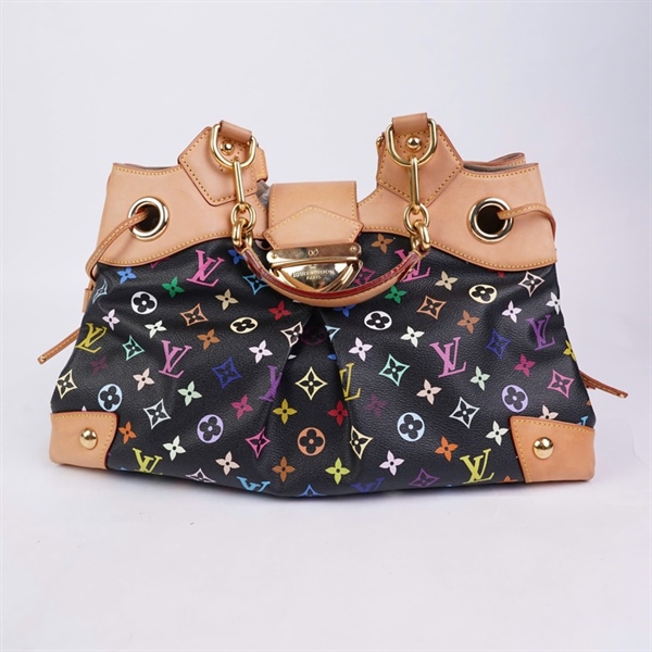 Túi LV Ursula Multicolore đen in hoa sz42 (HC) +