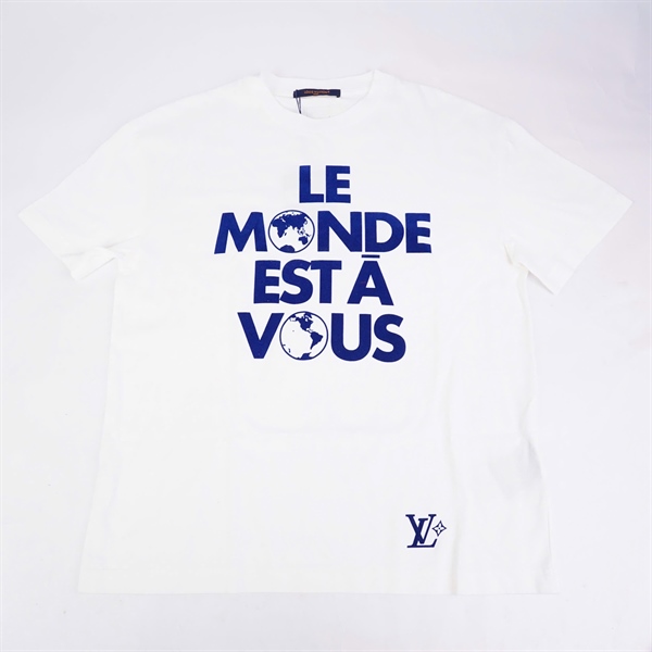 Áo thun LV trắng in chữ (BQ) KG+