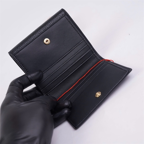 Ví Coach đen gập 3 hoạ tiết KG+