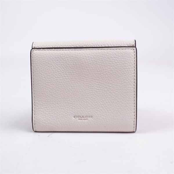 Ví Coach nâu gập 3 nắp trắng KG+