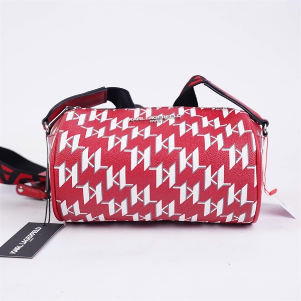 Túi Karl Lagerfeld trống đỏ chữ trắng kèm ví sz20 KG+