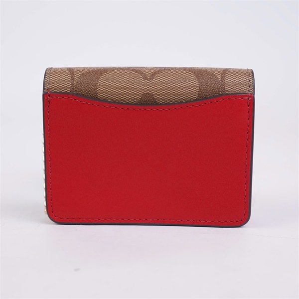 Ví Coach nâu đính dâu KG+