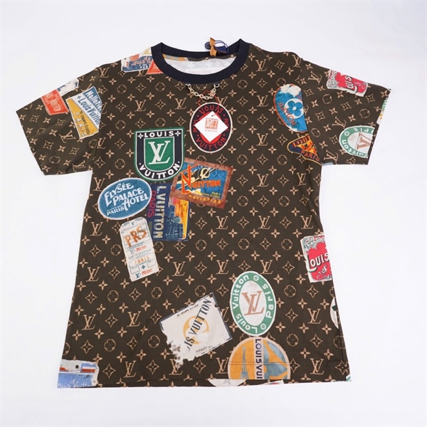 Áo thun LV hoa nâu in hình (BQ) KG+
