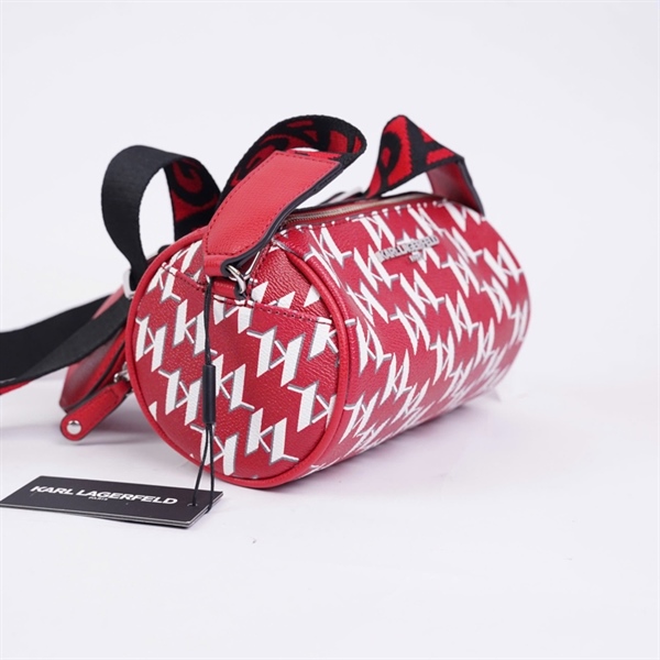 Túi Karl Lagerfeld trống đỏ chữ trắng kèm ví sz20 KG+