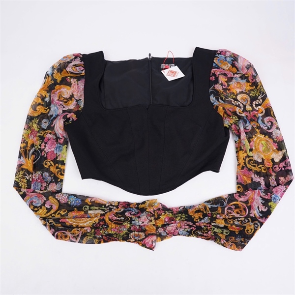 Áo thun Versace đen tay hoa (BQ) KG+