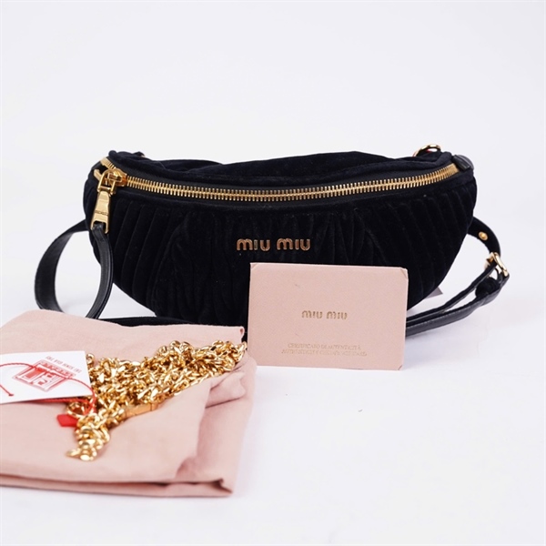 Túi Miu Miu Bumbag đen sz15 (miệng túi 22cm) (A-T) KG+