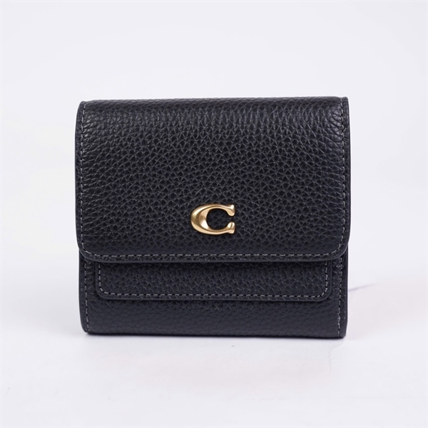 Ví Coach đen gập 3 C nhỏ KG+