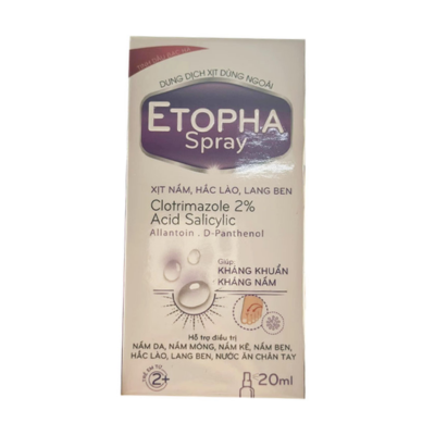Dung dịch xịt dùng ngoài Etopha Spray 20ml - Việt Ý