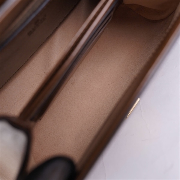 Túi GG Handle xám nắp nâu 2strap (H038986534) sz22 (HT) +